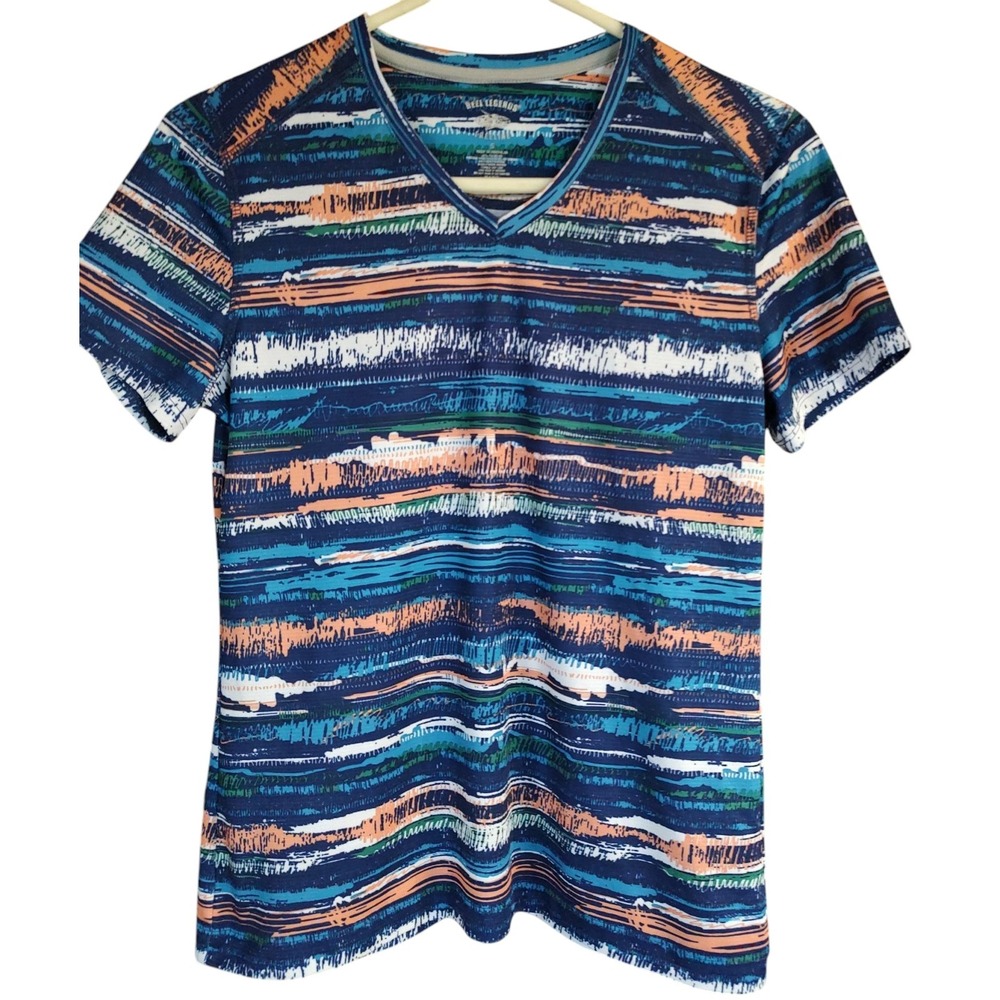 Reel Legends Free Line Top‎ Pullover Short Sleeve Blue Quick Dry Womens Small